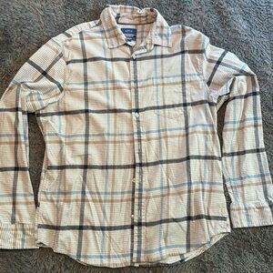 Plaid tan button down apt 9